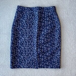 Banana republic blue patterned pencil skirt